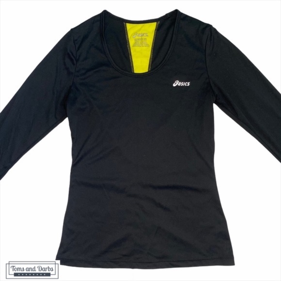 Asics Long Sleeve Running Shirt in Black & Yellow - Picture 1 of 5